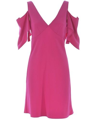 McQ Crepe Short Dress With Cut-out Shoulders - Pink