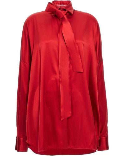 Ermanno Scervino Pussy-bow Silk Shirt - Red
