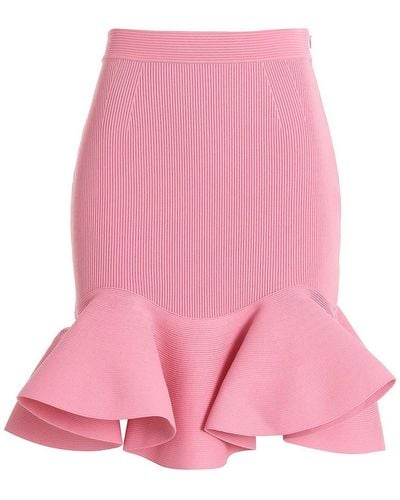 Alexander McQueen Ruffle Skirt - Pink