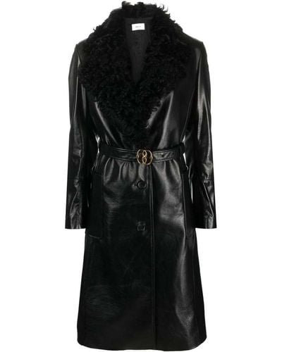 Bally Shearling-collar Leather Trench-coat - Black