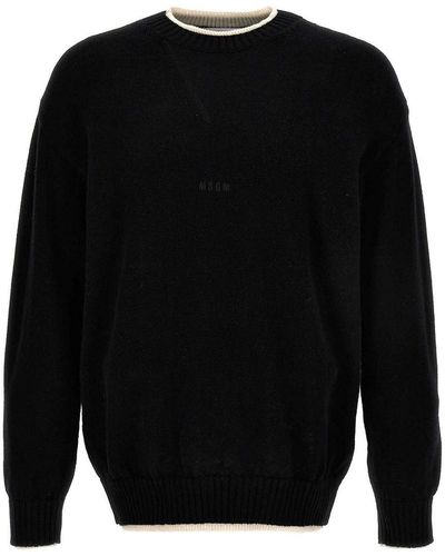 MSGM Logo Embroidery Sweater - Black