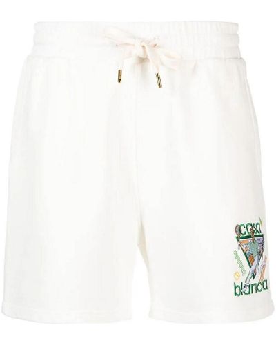 Casablancabrand Le Jeu Embroidered Shorts - White