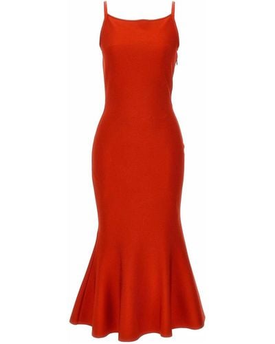 Alexander McQueen Fla Knit Dress - Red