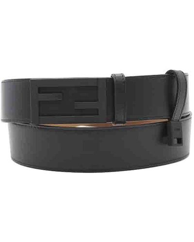 Fendi Leather Belt - Gray