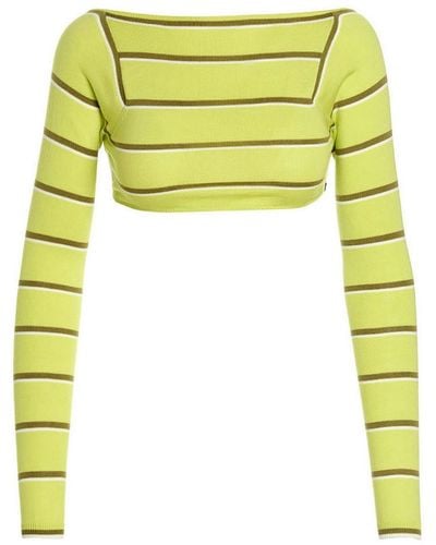 Emilio Pucci Cut-out Cropped Sweater - Yellow