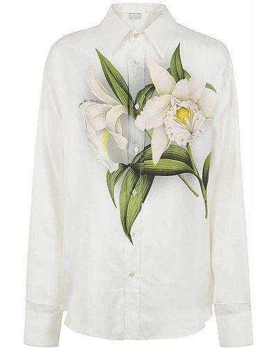 Pierre Louis Mascia Printed Silk Twill Shirt - White