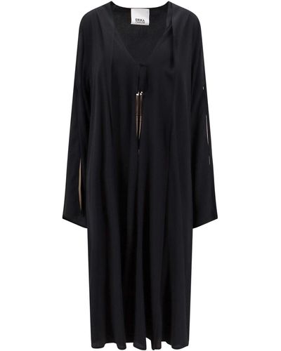 Erika Cavallini Semi Couture Silk Shirt Cardigan - Black