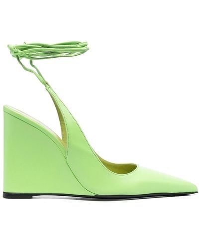 BY FAR Vaughn Slingback Wedge Court Shoes - Green