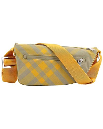 Burberry Nylon Shoulder Bag With Check Motif - Metallic