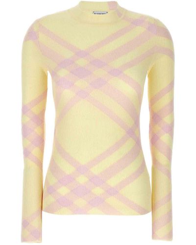 Burberry Check Jumper - Yellow