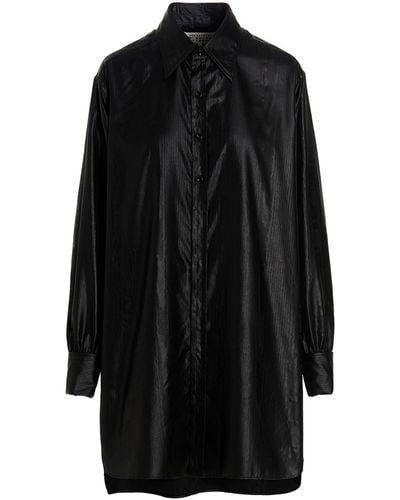 Maison Margiela Coated Satin Shirt - Black