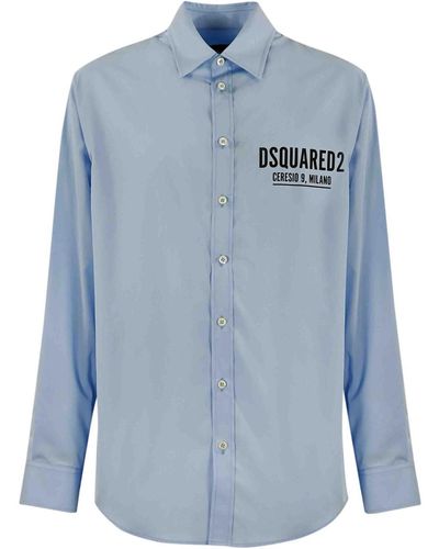 DSquared² Shirt With Logo Print - Blue