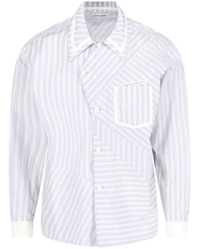 Kiko Kostadinov Striped Asymmetric Shirt - White