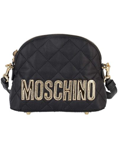 Moschino Quilted Fabric Cross Body Bag - Black
