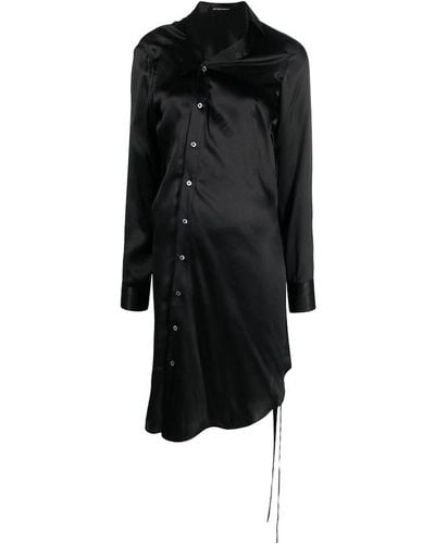 Ann Demeulemeester Asymmetric Shirt Dress - Black