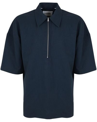 Jil Sander Large Fit Short Sleeve Polo - Blue