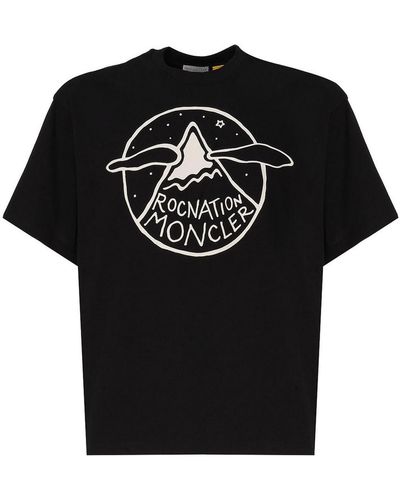Moncler T-shirt With Logo Pattern - Black