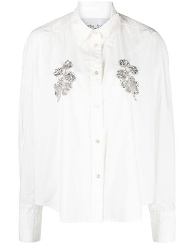Forte Forte Embroidered Cotton Shirt - White