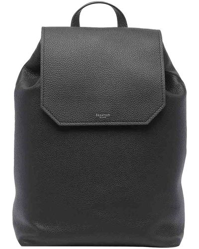 Serapian Soft Cashmere Leather Backpack - Black