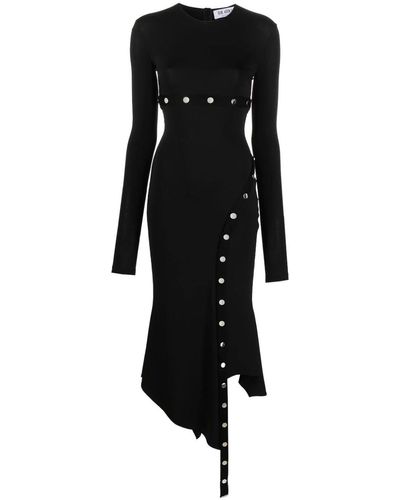 The Attico Asymmetric Dress - Black