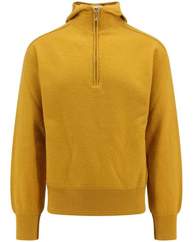 Burberry Wool Sweatshirt With Hood - Yellow