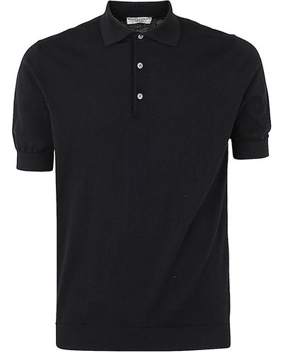 FILIPPO DE LAURENTIIS Short Sleeve Polo - Black