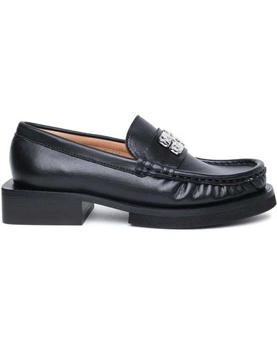 Ganni Leather Loafers - Gray