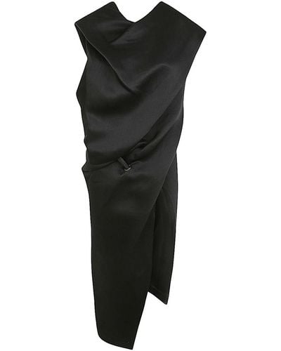Pleats Please Issey Miyake Enveloping Midi Dress - Black