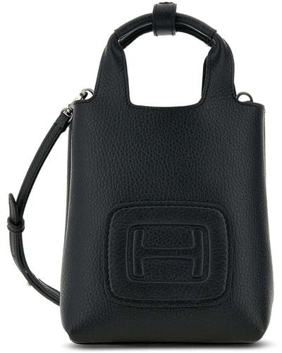 Hogan H-bag Mini Leather Tote Bag - Black
