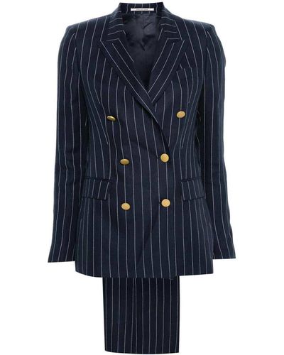 Tagliatore Linen Double-breasted Jacket - Blue