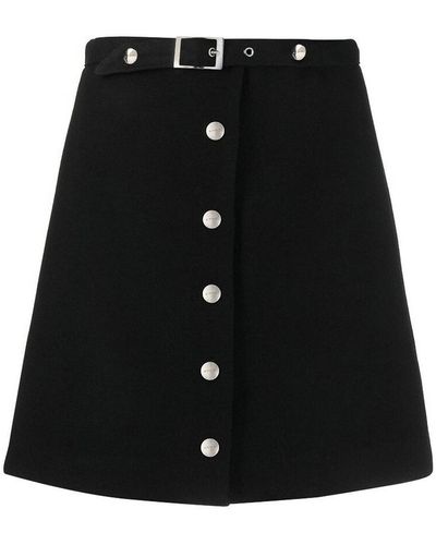 Etro Belted Virgin Wool Miniskirt - Black
