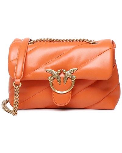 Pinko Classic Love Puff Maxi Quilt Bag - Orange