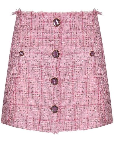 Gcds Pink Tweed Mini Skirt