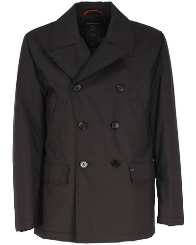 Fay Double Breasted Coat - Black