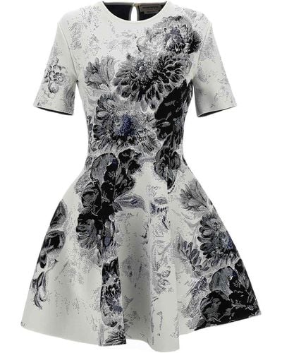 Alexander McQueen Jacquard Dress - Grey