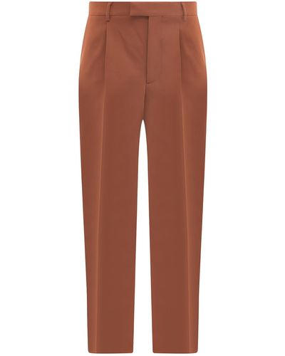VTMNTS Stretch Wool Trouser With Barcode Print - Brown