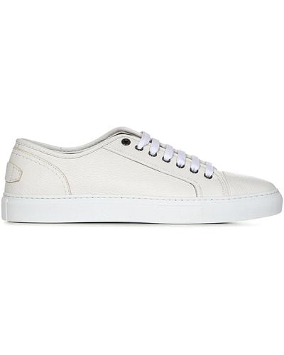 Brioni Ivory Deerskin Trainers With Cupsole - White