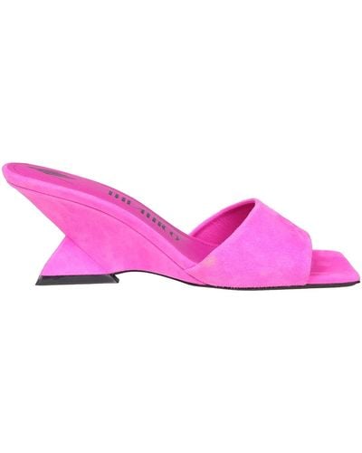 The Attico Suede Cheope Sandalswith Wedge - Pink