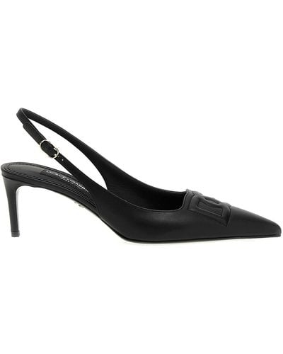 Dolce & Gabbana Lace Slingbacks 9cm Heel - Black