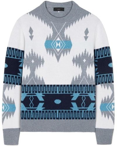 Alanui `icon` Jacquard Crew-neck Sweater - Blue