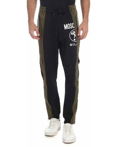 Moschino Double Question Mark Cargo Pants In - Black