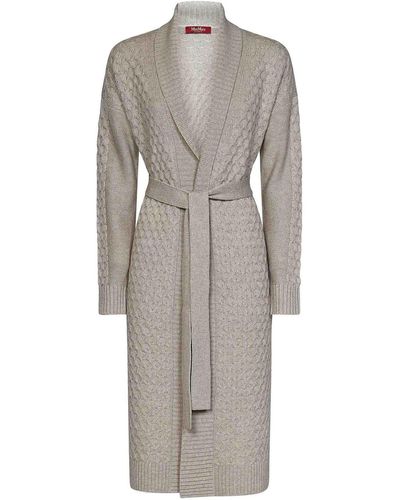 Max Mara Belted Wool & Cashmere Cardigan - Gray