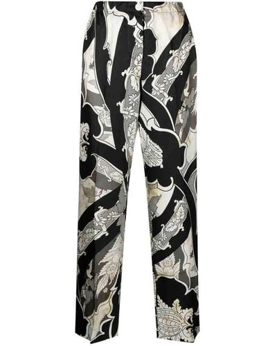 F.R.S For Restless Sleepers Printed Silk Trousers - Black