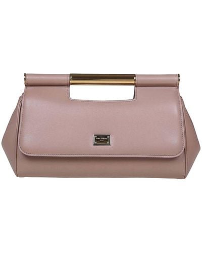 Dolce & Gabbana Leather Clutch Bag - Pink