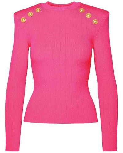 Balmain Button Sweater - Pink