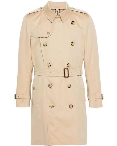 Burberry Double-breasted Cotton Trench Coat - Natural