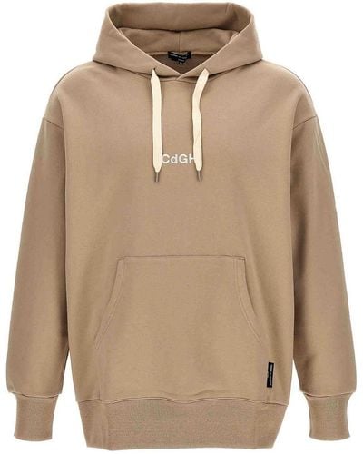 Comme Des Garcons Hommes Plus Logo Embroidery Hoodie - Natural