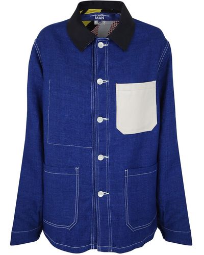Junya Watanabe Shirt Style Botton Down Jacket - Blue