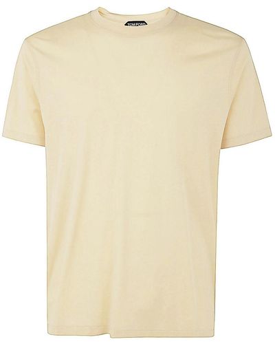 Tom Ford Cut And Sewn Crew Neck T-shirt - Natural