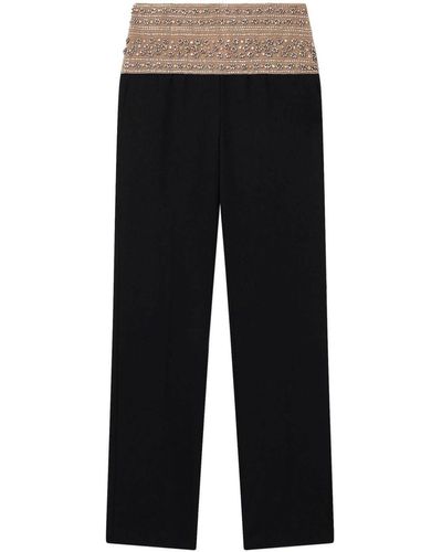 Stella McCartney Crystal-embellished Wool Trousers - Black